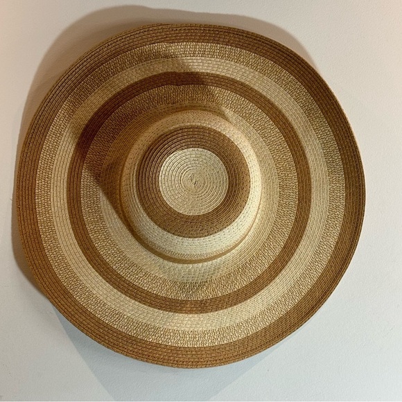 SOMETHING  SPECIAL 100% Paper Striped bohemian Sun Hat - Picture 1 of 4